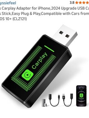 Wireless CarPlay USB Adapter for iPhone - Black